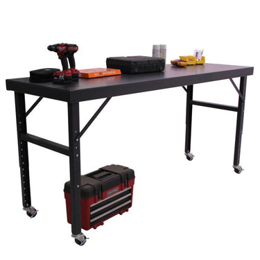 Mobile Adjustable Height Work Table, 84″W x 28″D